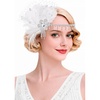 image:imageBABEYOND 1920s Flapper Feather Headpiece Great Gatsby Rhinestone Headband with Hair Clip Vintage Art Deco Party AccessoryWhite