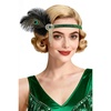 image:imageBABEYOND 1920s Flapper Headband for Women Peacock Feather Rhinestone Gatsby Headpiece Vintage Great Gatsby Costume Accessory GreenGreen