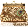 image:imageBABEYOND 1920s Flapper Peacock Clutch Vintage Gatsby Sequined Evening Handbag Beaded BagGolden
