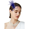 image:imageBABEYOND Fascinator Hair Clip for Women  Tea Party Kentucky Elegant Chic Mesh Feather Flower Bridal Wedding HeadpieceRoyal Blue