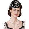 image:imageBABEYOND Fascinators Hats for Women  British Tea Party Kentucky Fascinator Derby Flower Pillbox Hat for Bridal WeddingBlack