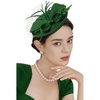image:imageBABEYOND Fascinators Hats for Women  Tea Party 2026 Kentucky Fascinator Pillbox Derby Hat Sinamay Headband with Hair ClipDark Green