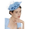 image:imageBABEYOND Fascinators Hats for Women  Tea Party 2026 Kentucky Fascinator Pillbox Derby Hat Sinamay Headband with Hair ClipLight Blue