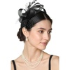 image:imageBABEYOND Fascinators Hats for Women  Tea Party Hat Kentucky Elegant Tulle Feather Ribbon Bridal Wedding Derby HeadbandBlack