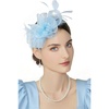 image:imageBABEYOND Fascinators Hats for Women  Tea Party Hats Fascinators Kentucky Tulle Ribbon Derby Headband for Wedding CocktailLight Blue