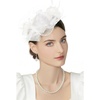 image:imageBABEYOND Fascinators Hats for Women  Tea Party Hats Fascinators Kentucky Tulle Ribbon Derby Headband for Wedding CocktailWhite