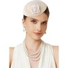 image:imageBABEYOND Fascinators Hats for Women  Tea Party Kentucky Fascinator Derby Flower Pillbox Hat with Pearls for Bridal WeddingBeige