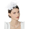 image:imageBABEYOND Fascinators Hats for Women  Tea Party Kentucky Fascinator Derby Hat Feather Beads Headband for Wedding CocktailWhite