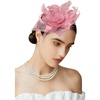 image:imageBABEYOND Fascinators Hats for Women  Tea Party Kentucky Fascinator Flower Derby Hat Linen Feathers Headband with Hair ClipPink