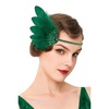 image:imageBABEYOND Feather Headpiece Flapper Headband  Great Gatsby Vintage Hair Accessory for Costume PartyGreen