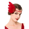 image:imageBABEYOND Feather Headpiece Flapper Headband  Great Gatsby Vintage Hair Accessory for Costume PartyRed