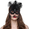 image:imageBABEYOND Feather Masquerade Mask for Women Detachable Feather Handmade Costume Mask for Party Performance PhotographyBlack