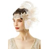 image:imageBABEYOND Flapper Headpiece for Women  1920s Headband Roaring 20s Gatsby Accessories Peacock Feather Tassel ChainBeigeBeige