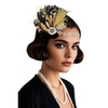 image:imageBABEYOND Flapper Headpiece for Women  1920s Headband Roaring 20s Great Gatsby Accessories Rhinestone Feather Hair ClipBlack Gold
