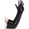 image:imageBABEYOND Long Gloves for Women  Shiny Metallic Wet Look Elbow Length Stretchy Halloween CostumesBlack