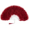 image:imageBABEYOND Marabou Feather Fan 22s Vintage Folding Fan Flapper Hand Fan for Costume Dancing Show Tea Party Wedding DecorationWine Red
