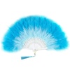 image:imageBABEYOND Marabou Feather Fan 22s Vintage Folding Fan Flapper Hand Fan for Costume Dancing Show Tea Party Wedding DecorationYgradient Blue