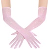 image:imageBABEYOND Mesh Gloves for Women  Long Rhinestone Tulle Sheer Sparkly Elbow Length Stretchy Accessory for Opera PartyPink