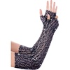 image:imageBABEYOND Opera Gloves for Women  Long Fingerless Sequin Sparkling Glitter Gloves Tea Party Stretchy Adult Size Elbow LengthNavy Blue