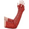 image:imageBABEYOND Opera Gloves for Women  Long Fingerless Sequin Sparkling Glitter Gloves Tea Party Stretchy Adult Size Elbow LengthRed