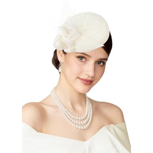 image:imageBABEYOND Fascinators Hats for Women  Sinamay Tea Party Fascinators Kentucky Headband British Derby Hat for Wedding CocktailBeige