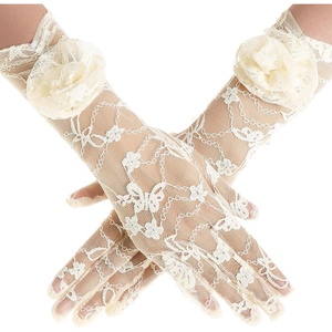 image:imageBABEYOND Lace Gloves Women  Floral Opera Gloves Stretchy Elegant Tea Party Accessories for Wedding Prom Evening PartyBeige