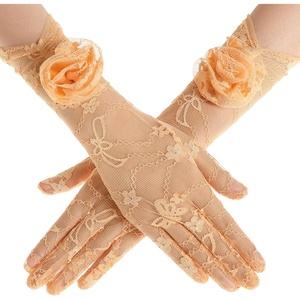 image:imageBABEYOND Lace Gloves Women  Floral Opera Gloves Stretchy Elegant Tea Party Accessories for Wedding Prom Evening PartyOrange