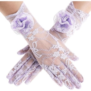 image:imageBABEYOND Lace Gloves Women  Floral Opera Gloves Stretchy Elegant Tea Party Accessories for Wedding Prom Evening PartyPurple
