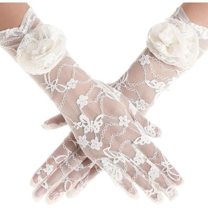 image:imageBABEYOND Lace Gloves Women  Floral Opera Gloves Stretchy Elegant Tea Party Accessories for Wedding Prom Evening PartyWhite