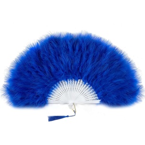 image:imageBABEYOND Marabou Feather Fan 22s Vintage Folding Fan Flapper Hand Fan for Costume Dancing Show Tea Party Wedding DecorationBlue
