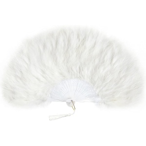 image:imageBABEYOND Marabou Feather Fan 22s Vintage Folding Fan Flapper Hand Fan for Costume Dancing Show Tea Party Wedding DecorationOff White