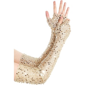 image:imageBABEYOND Opera Gloves for Women  Long Fingerless Sequin Sparkling Glitter Gloves Tea Party Stretchy Adult Size Elbow LengthGold