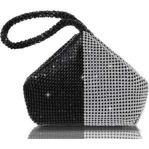 image:imageBABEYOND Womens Rhinestone Clutch Evening Bags Sparkly Glitter Triangle Purse for 1920s Party Prom WeddingBlack and Silver