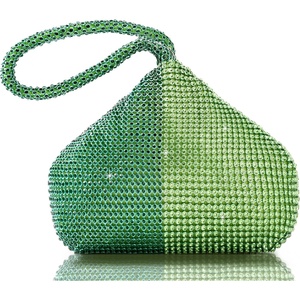 image:imageBABEYOND Womens Rhinestone Clutch Evening Bags Sparkly Glitter Triangle Purse for 1920s Party Prom WeddingDark Green and Green