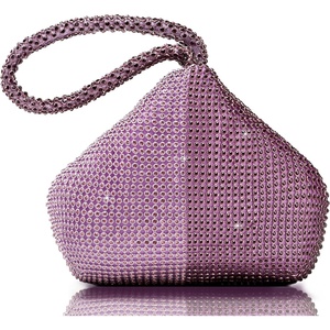 image:imageBABEYOND Womens Rhinestone Clutch Evening Bags Sparkly Glitter Triangle Purse for 1920s Party Prom WeddingEggplant Purple and Purple