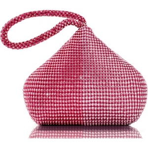 image:imageBABEYOND Womens Rhinestone Clutch Evening Bags Sparkly Glitter Triangle Purse for 1920s Party Prom WeddingFuchsia Purple