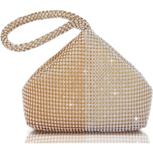 image:imageBABEYOND Womens Rhinestone Clutch Evening Bags Sparkly Glitter Triangle Purse for 1920s Party Prom WeddingGold and Silver