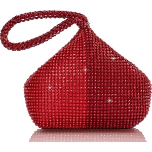 image:imageBABEYOND Womens Rhinestone Clutch Evening Bags Sparkly Glitter Triangle Purse for 1920s Party Prom WeddingWine Red and Red