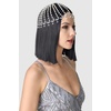 image:imageBABEYOND 1920s Crystal Cap Headpiece Rhinestone Head Chain Roaring 20s Great Gatsby Hair Accessories for Art Deco Party Silver Pearl