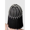 image:imageBABEYOND 1920s Crystal Cap Headpiece Rhinestone Head Chain Roaring 20s Great Gatsby Hair Accessories for Art Deco Party Silver Pearl