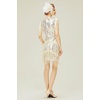 image:imageBABEYOND 1920s Flapper Dress Long Fringed Gatsby Roaring 20s Sequins Beaded Vintage Art DecoBeige