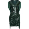 image:imageBABEYOND 1920s Flapper Dress Long Fringed Gatsby Roaring 20s Sequins Beaded Vintage Art DecoDark Green