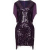 image:imageBABEYOND 1920s Flapper Dress Long Fringed Gatsby Roaring 20s Sequins Beaded Vintage Art DecoPurple
