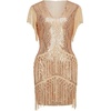 image:imageBABEYOND 1920s Flapper Dress Long Fringed Gatsby Roaring 20s Sequins Beaded Vintage Art DecoRose Gold