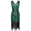 image:imageBABEYOND 1920s Flapper Dress V Neck Sequin Beaded Dress Roaring 20s Gatsby Fringe Party DressSet  Dark Green
