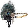 image:imageBABEYOND 1920s Flapper Headband Roaring 20s Headpiece Gatsby Ostrich Feather Headpiece with Crystal APeacock