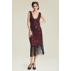 image:imageBABEYOND 1920s Women Flapper Dress  Sequin Dress for Great Gatsby Party Sleeveless Short DressWine Red
