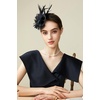 image:imageBABEYOND Fascinator Hat Veil Feather Flower Fascinators Hair Clip Tea Party Pillbox Derby Hat Fascinator Bridal WeddingBlack