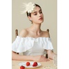 image:imageBABEYOND Fascinator Hat Veil Feather Flower Fascinators Hair Clip Tea Party Pillbox Derby Hat Fascinator Bridal WeddingNbeige