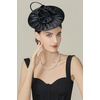image:imageBABEYOND Fascinators Hats for Women  Kentucky Tea Party Derby Hats Flower Church Flat Hat Headband for Cocktail WeddingBlack